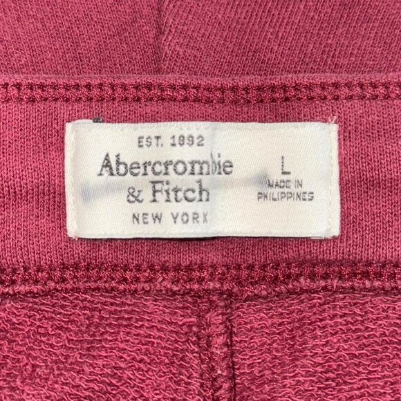 Abercrombie & Fitch Maroon Micro Mini Athletic Sweat Shorts y2k 2000's Style L - Picture 3 of 7
